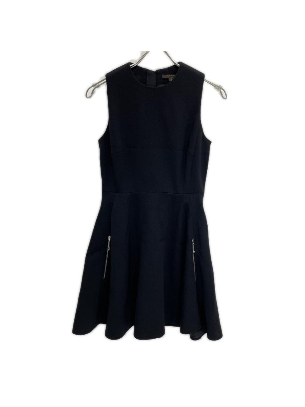 Louis Vuitton Black Wool Blend Sleeveless Flare Dress 34